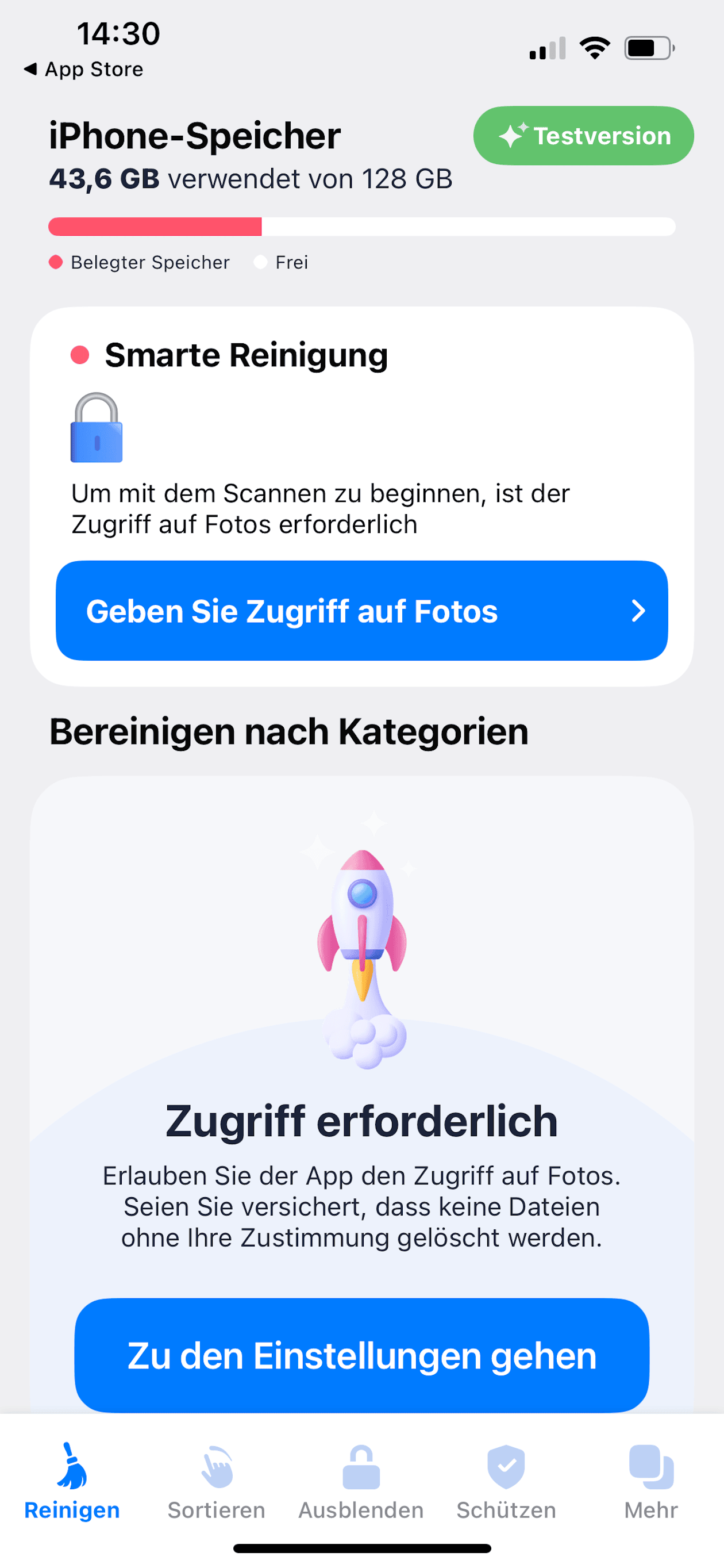 Cleaner Kit ist optisch ansprechend mit Dashboard-&Uuml;bersicht zu verf&uuml;gbarem Speicherplatz, Echtzeit-WLAN-Geschwindigkeit, RAM- und CPU-Auslastung