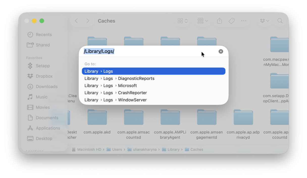 Remove log files from Mac
