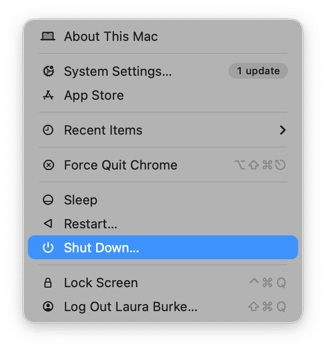 Shut your MacBook down