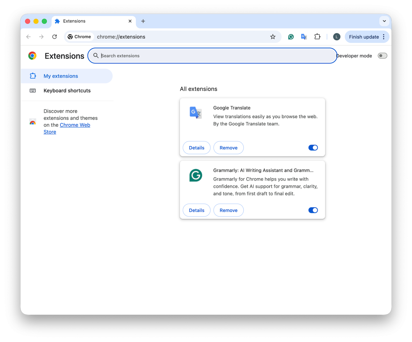 Chrome browser extensions