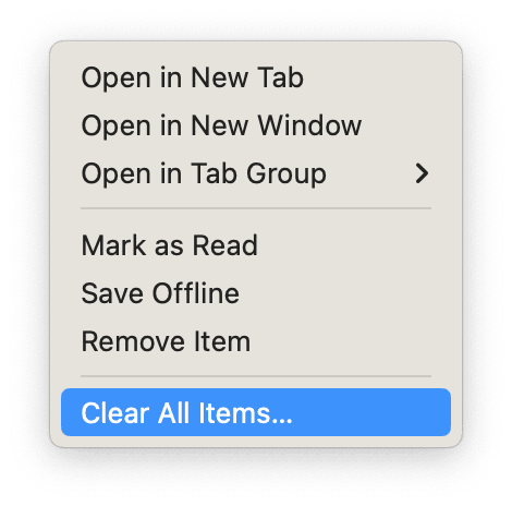 How to delete Reading List in Safari