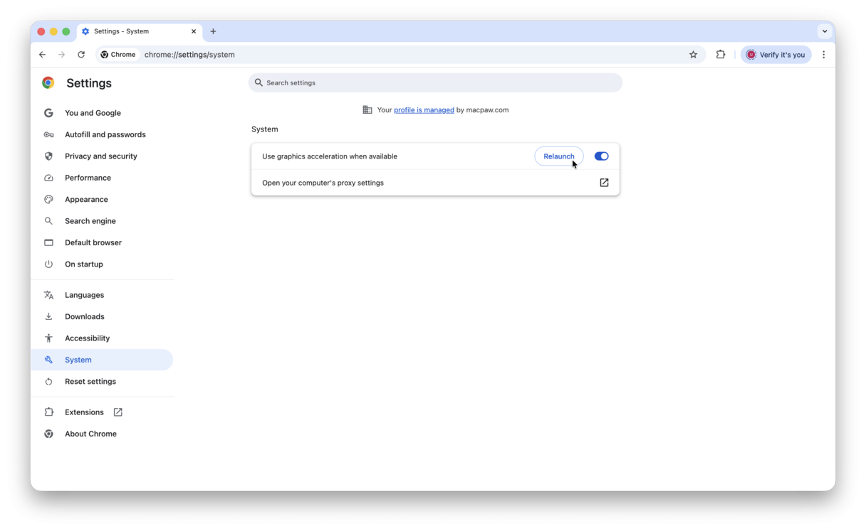 Disable hardware acceleration