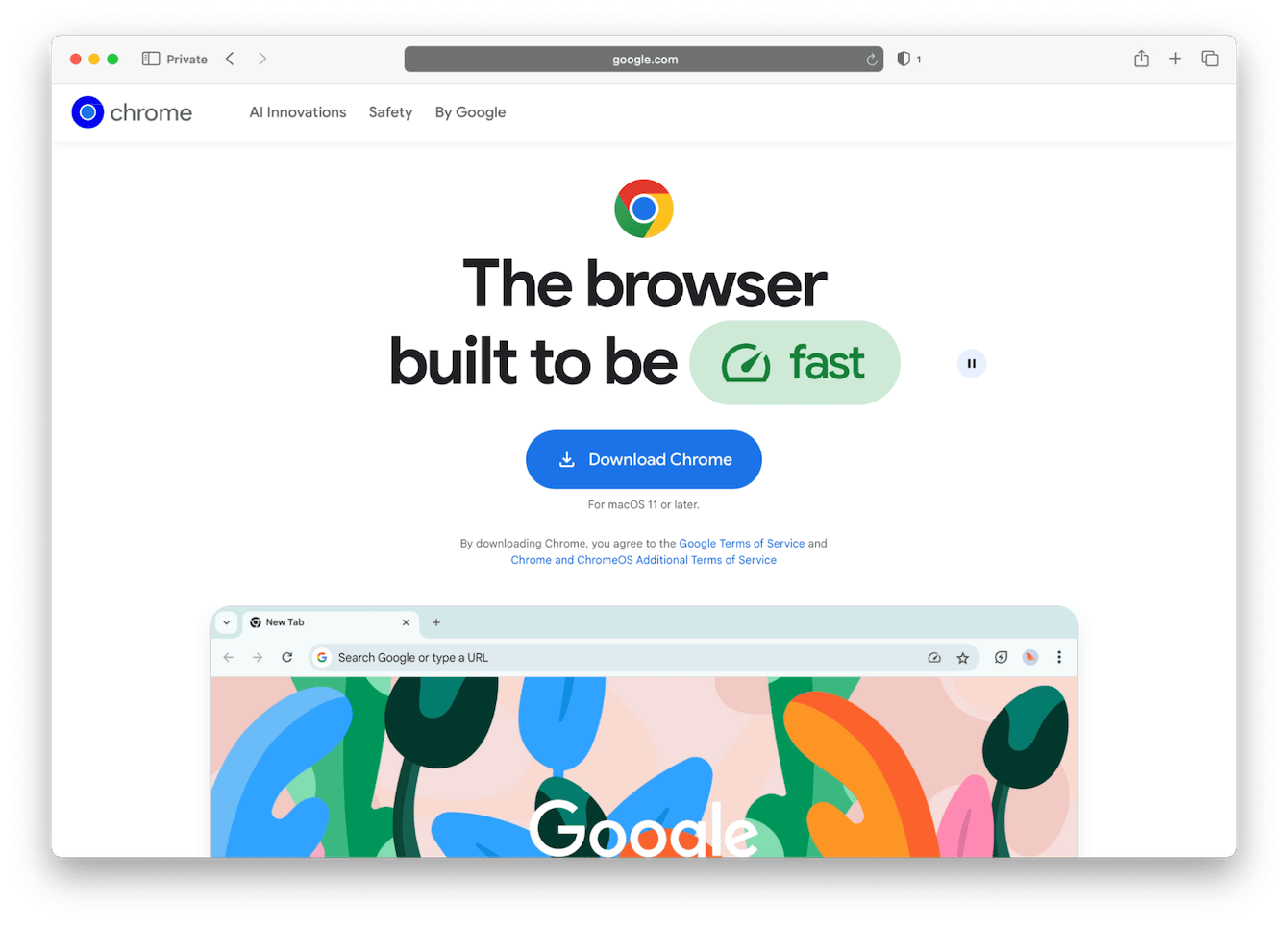 Download Chrome from the official Google Chrome website