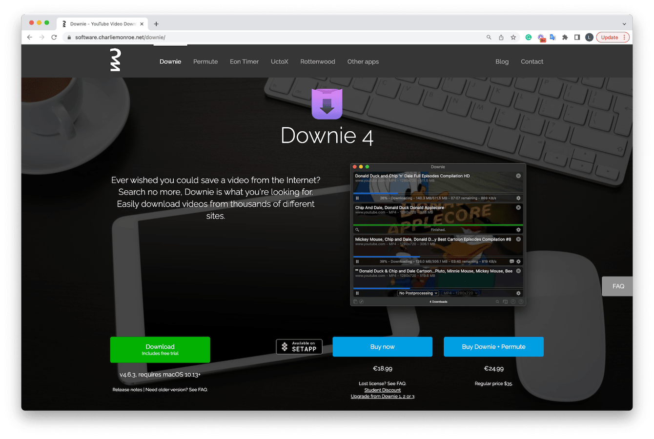 Downie &mdash; YouTube video downloader