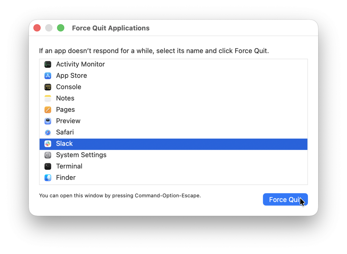 Force quit and restart apps