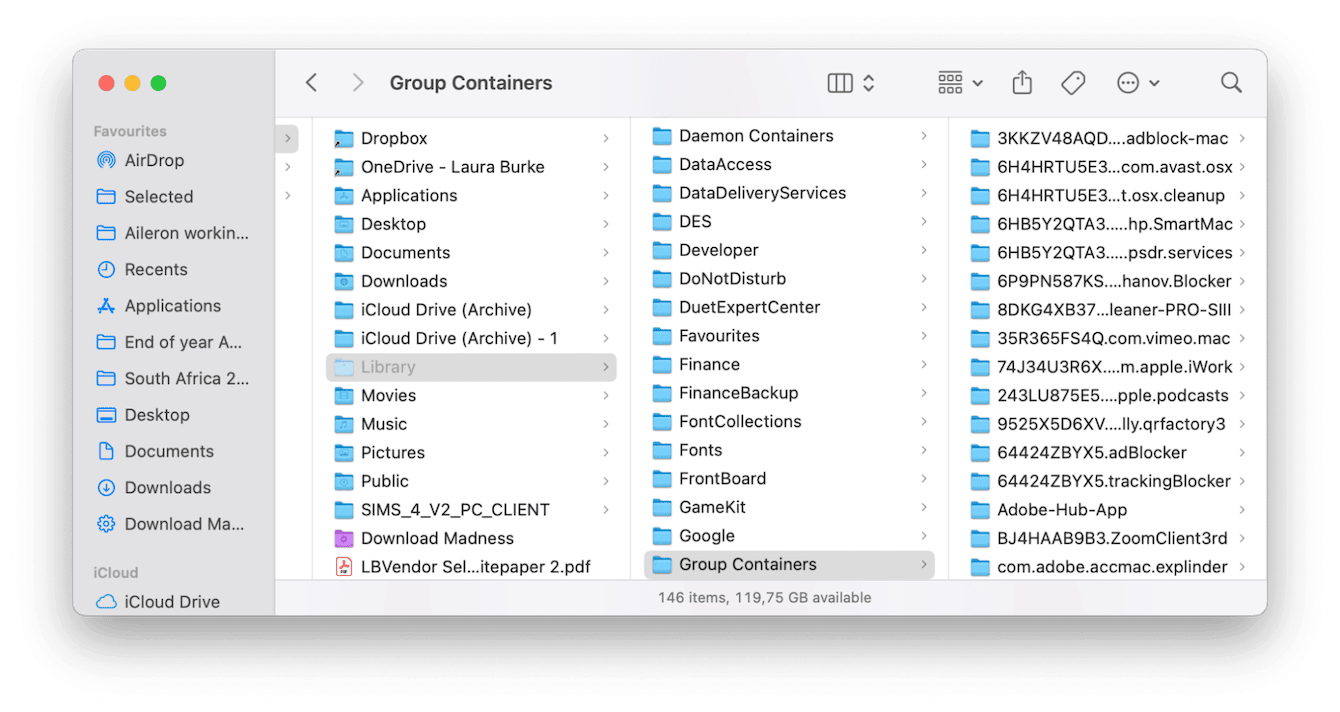 Group Containers folder on a Mac