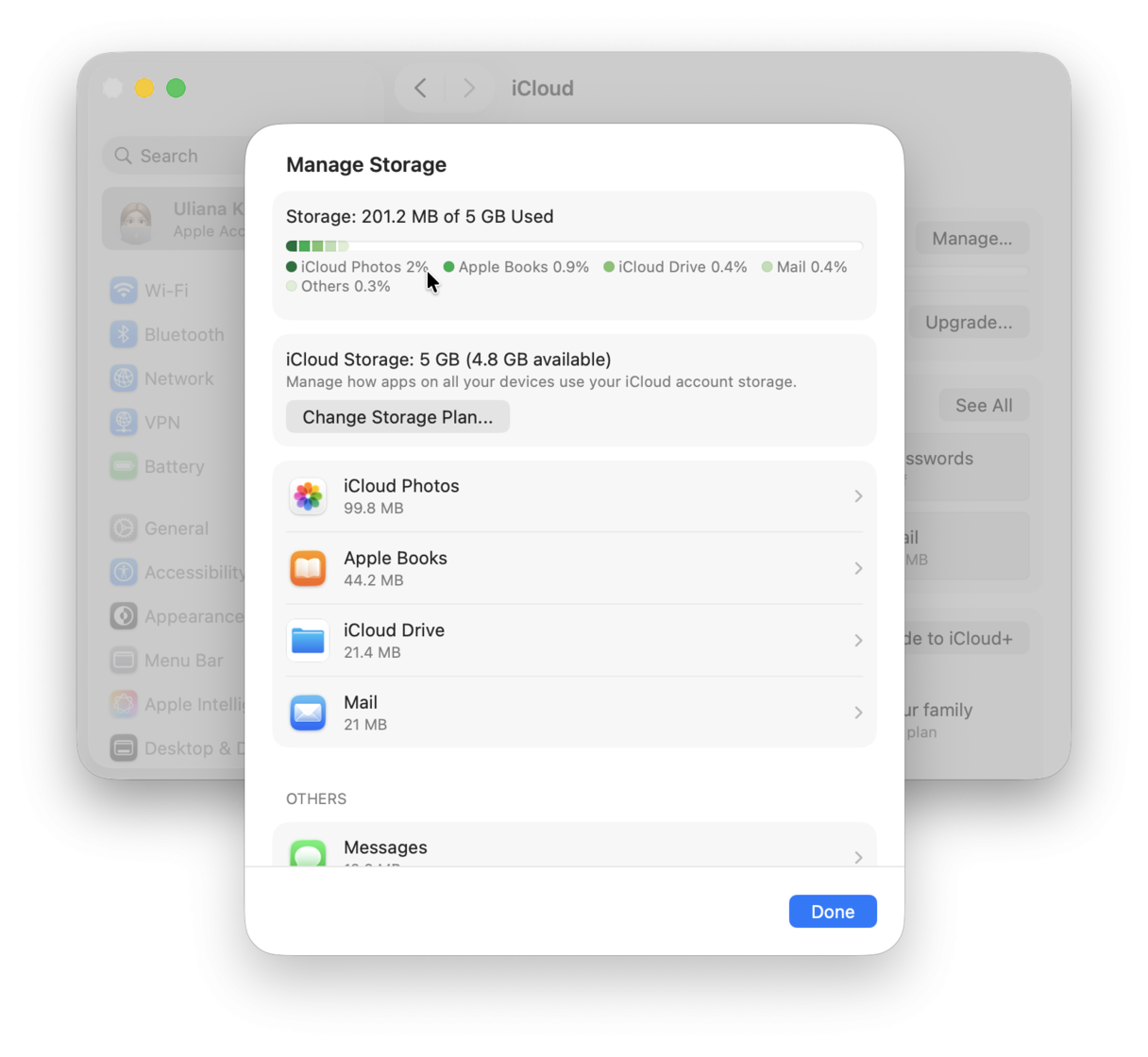 iCloud storage on Mac is full