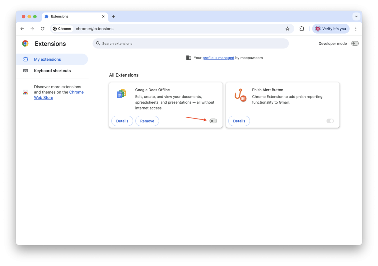 Fjern nettleserutvidelser