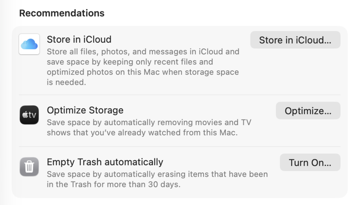 How to optimize storage on Mac