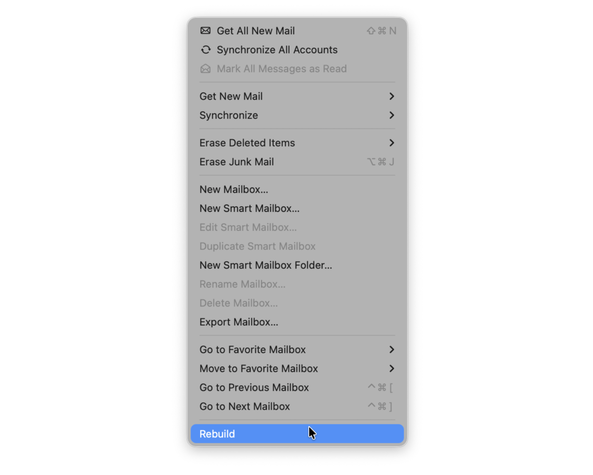 How to rebuild your mailboxes on Mac