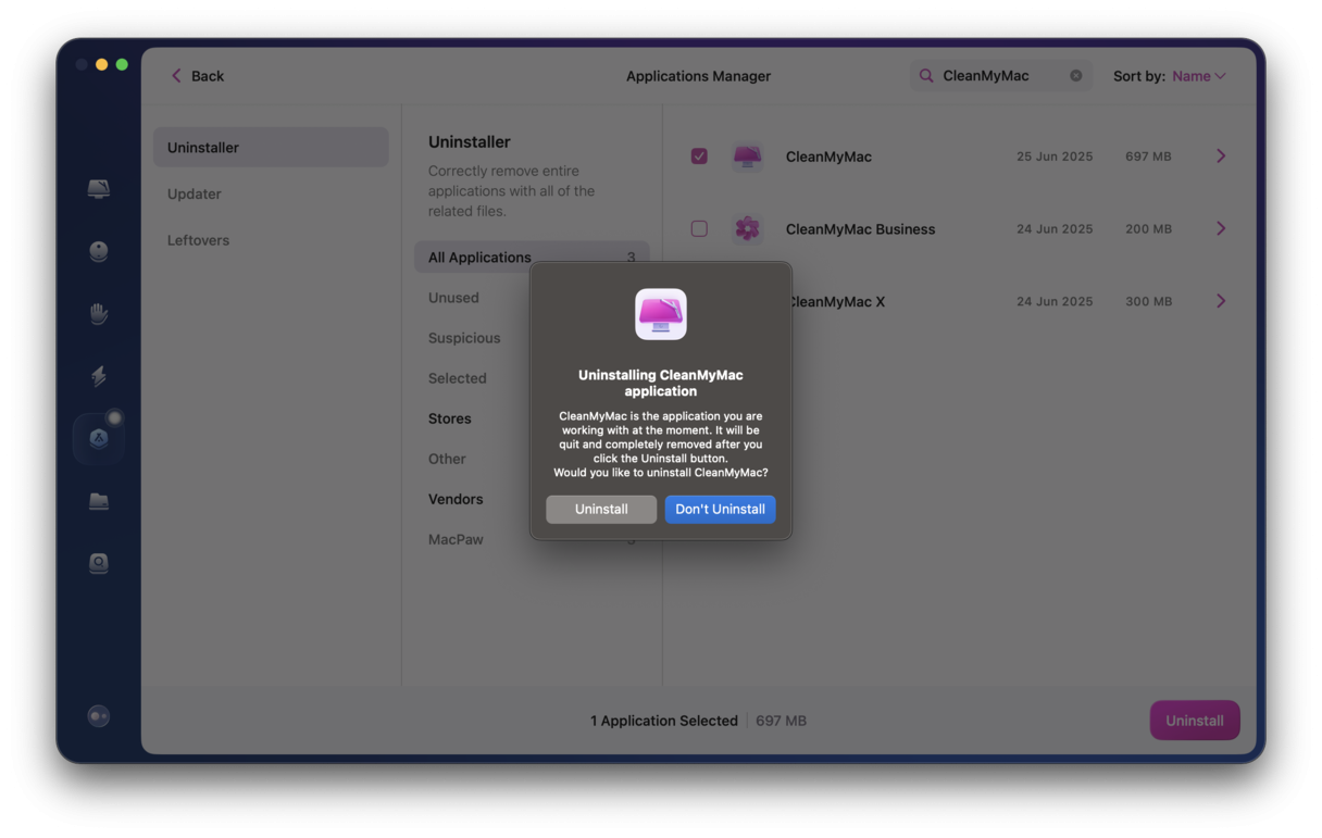 how to uninstall CleanMyMac from Mac