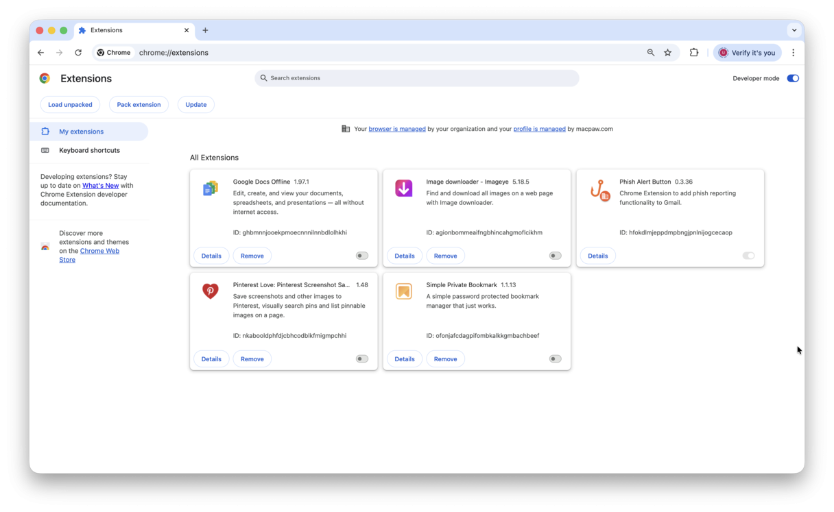 Check your Chrome extensions