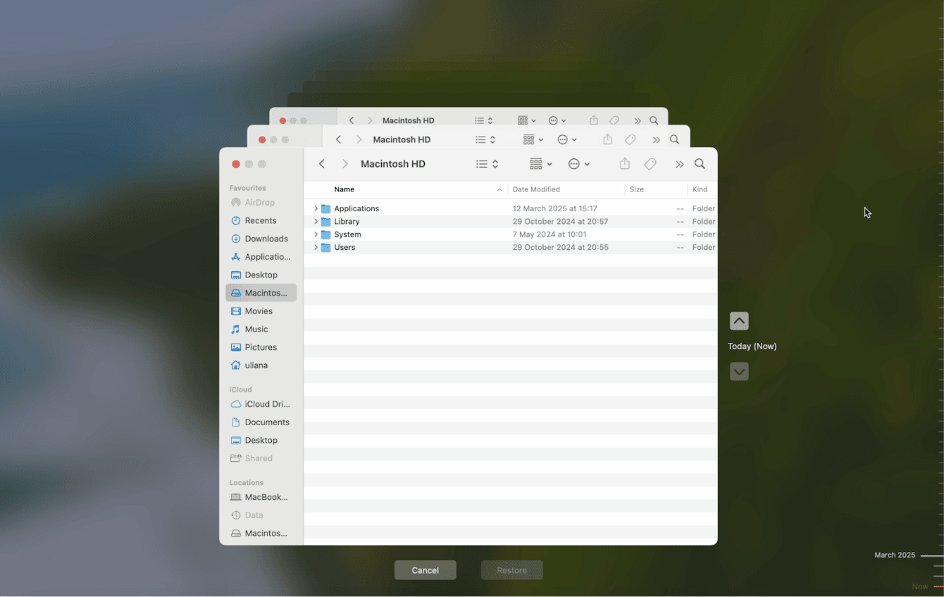 Select your file or folder, and click Restore