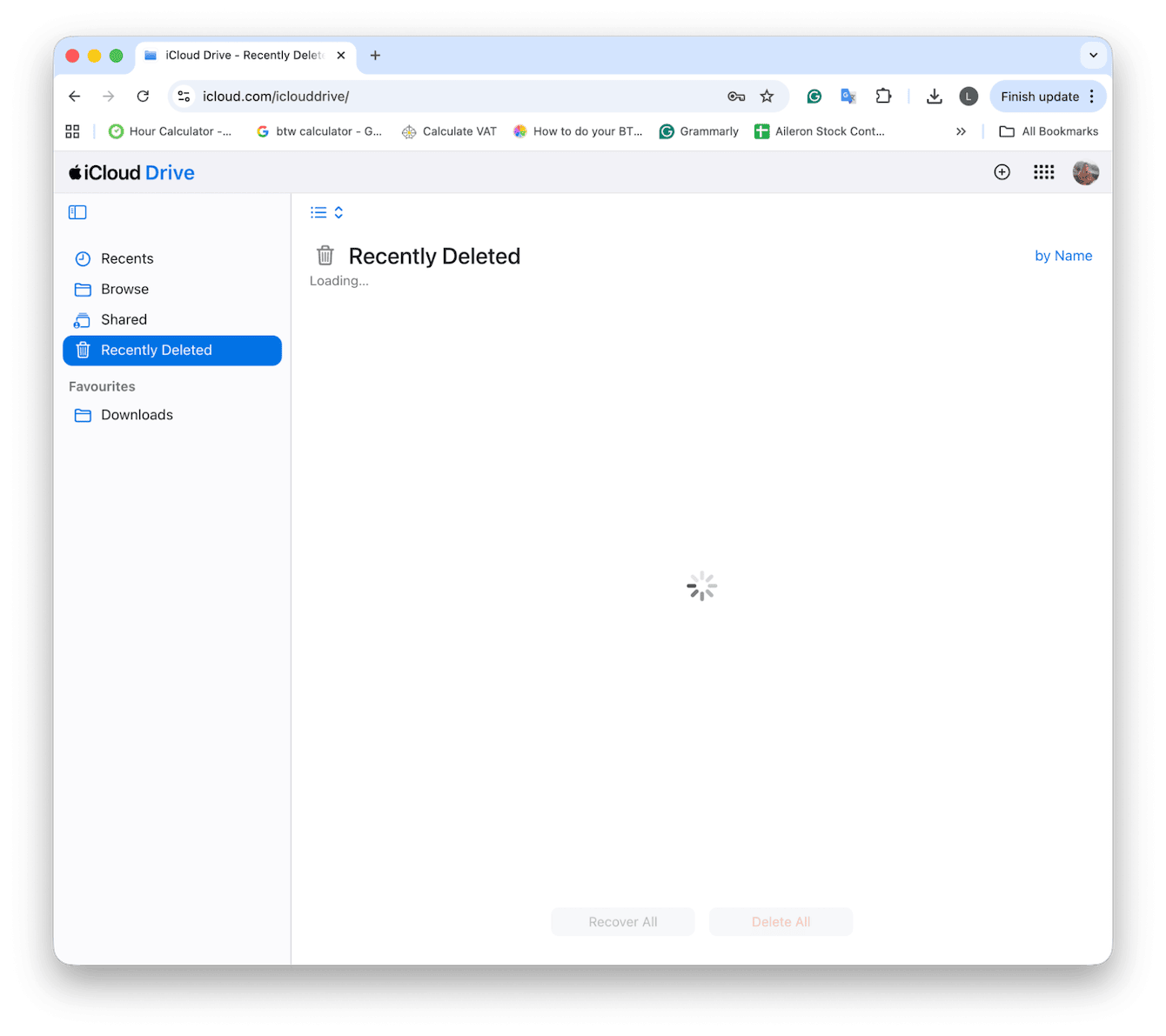 Recover from your iCloud account directly for iCloud Drive files