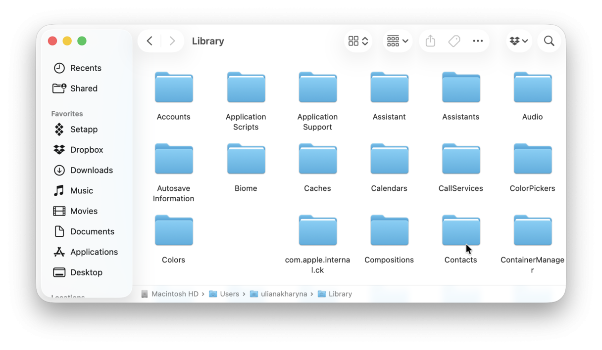 Path to Library folder
