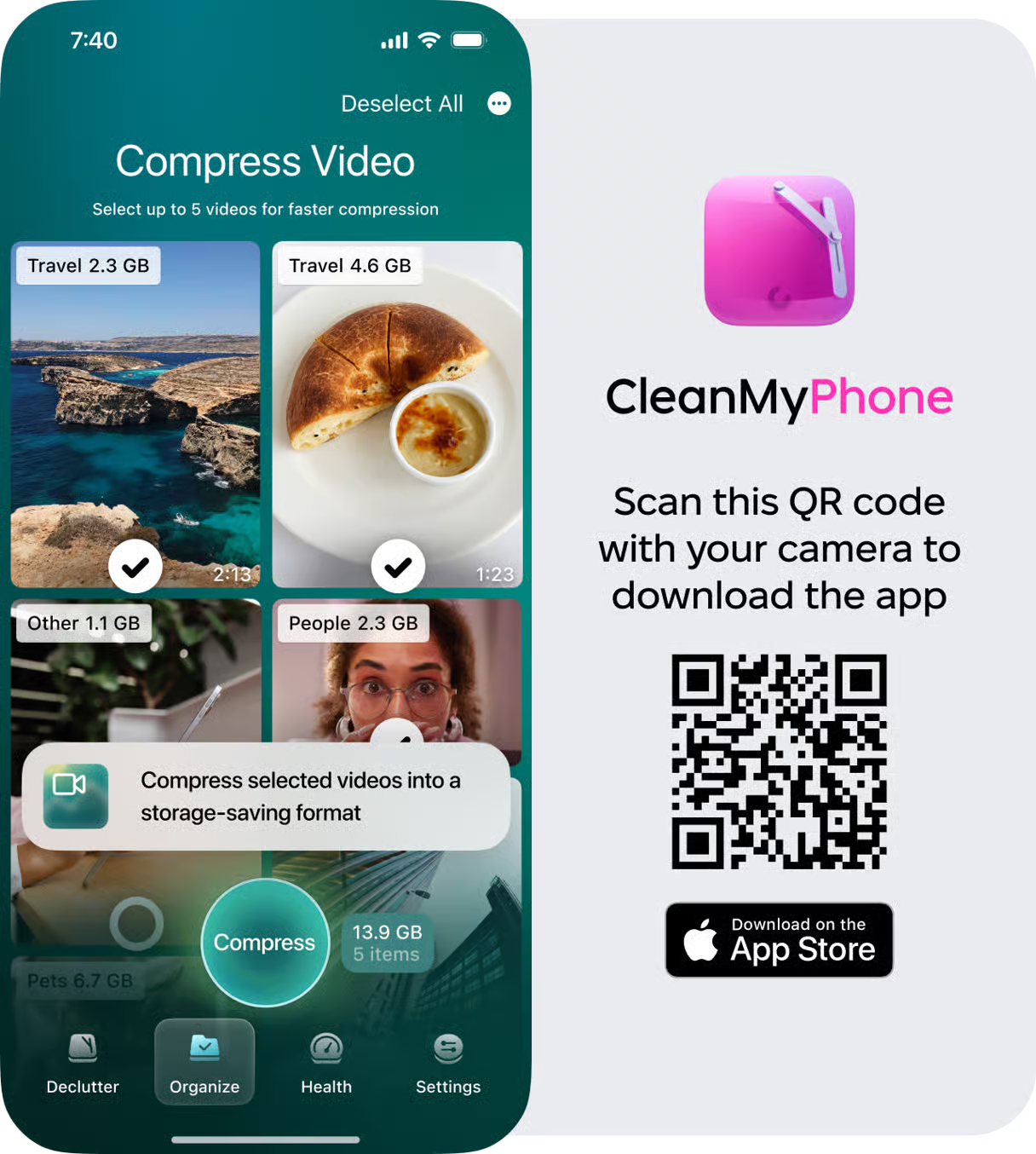 CleanMy®Phone Video Compression