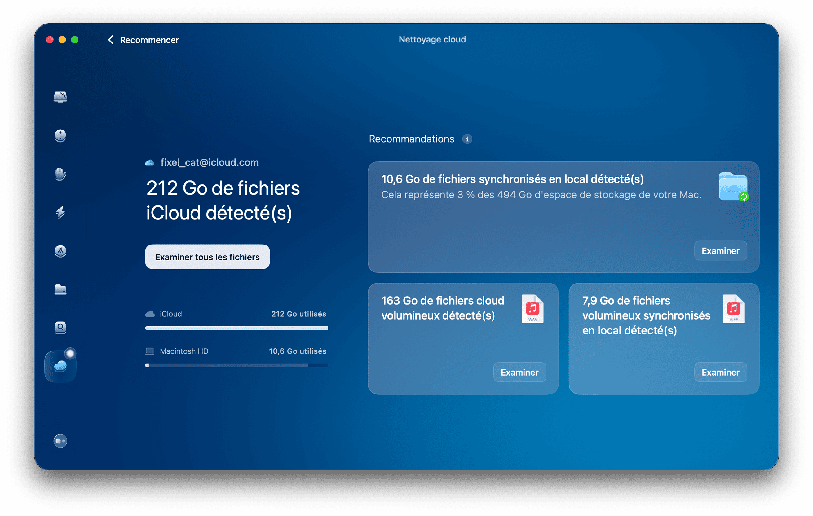 fonctionnalit&eacute; de CleanMyMac&nbsp;appel&eacute;e Nettoyage cloud