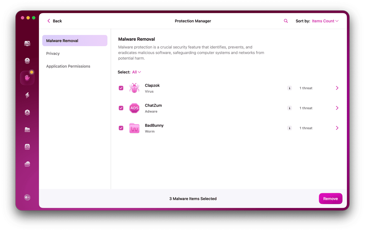 adware found with malware removal module of CleanMyMac