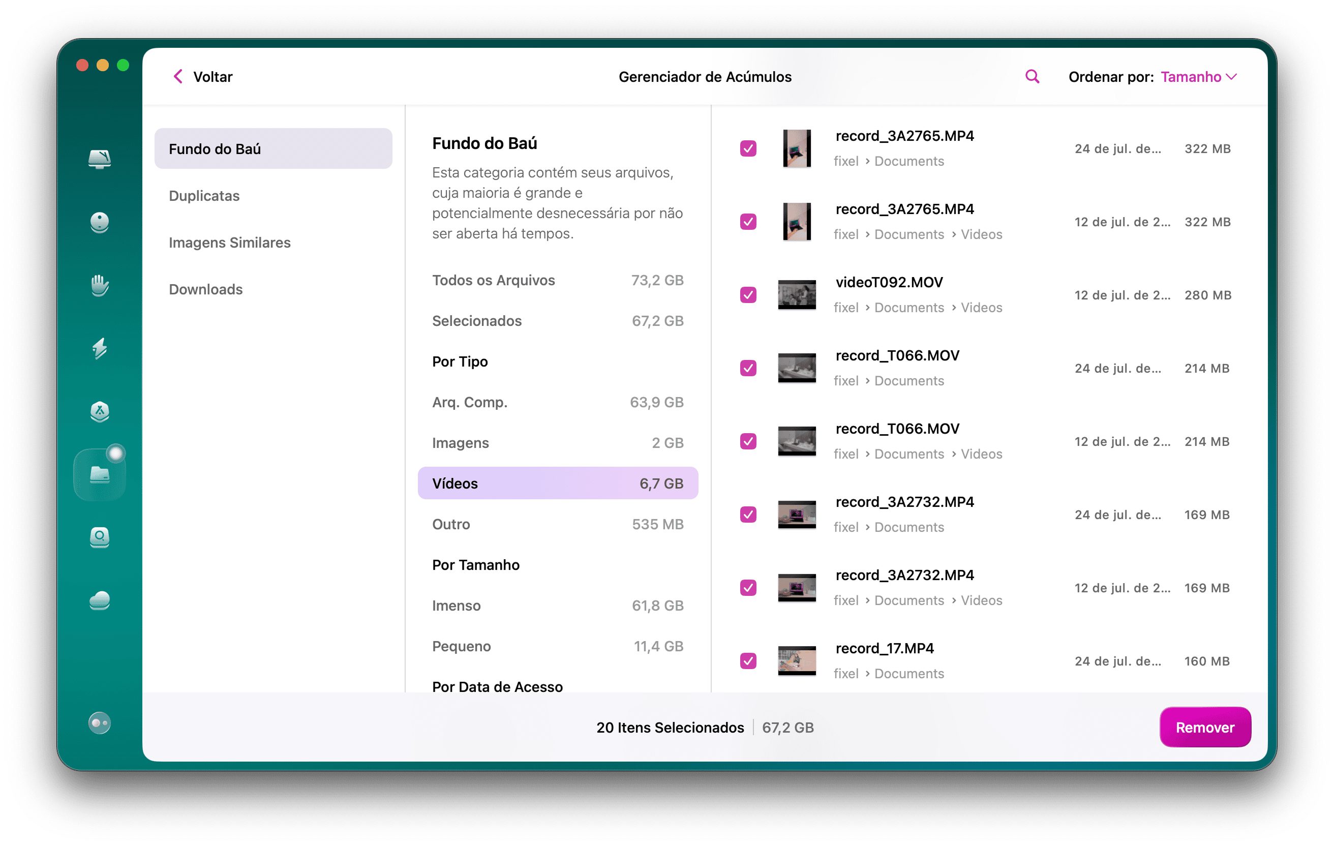 CleanMyMac &ndash; m&oacute;dulo Ac&uacute;mulos