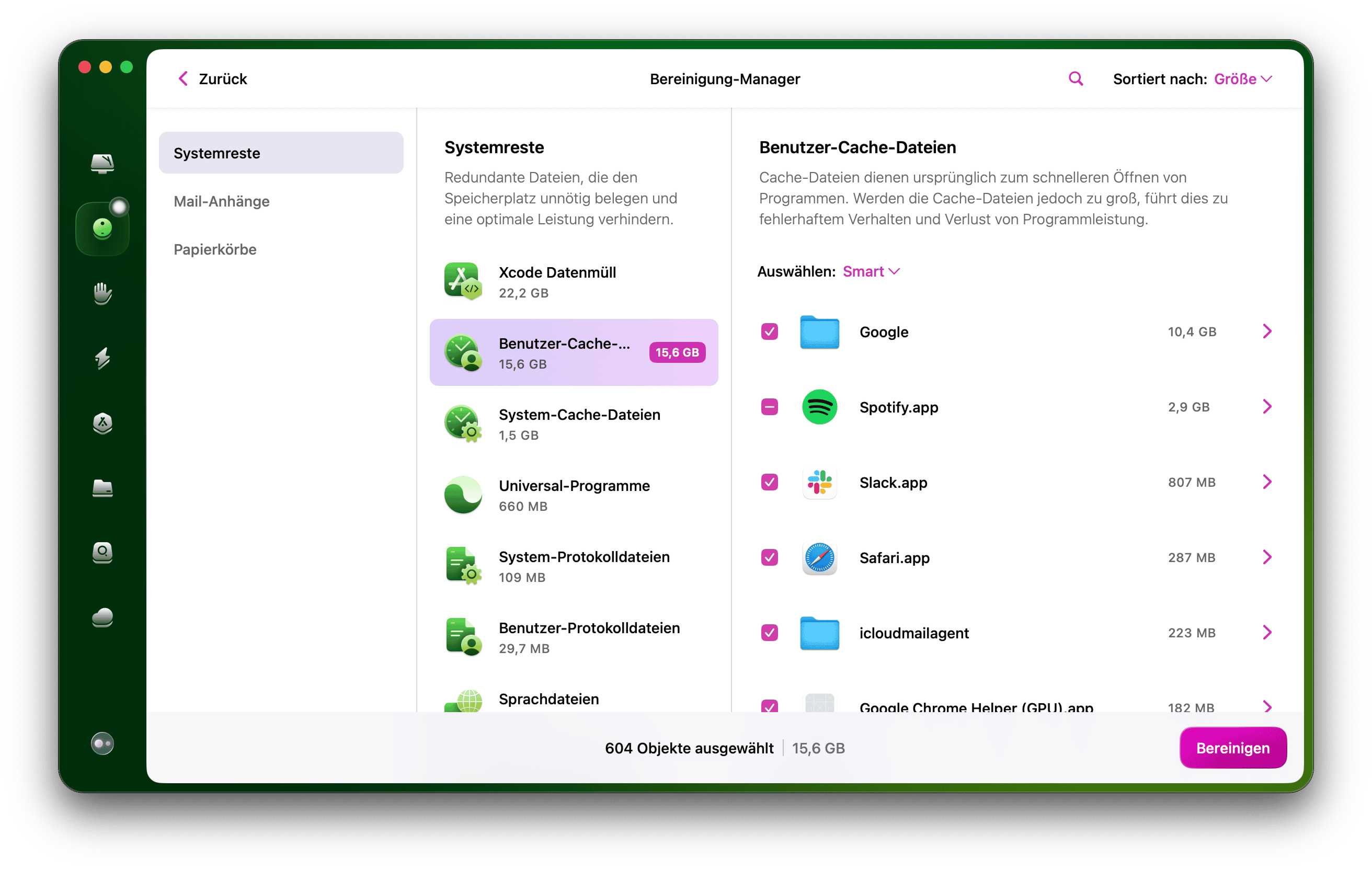 Bereinigen Sie die Systemreste auf Ihrem Mac