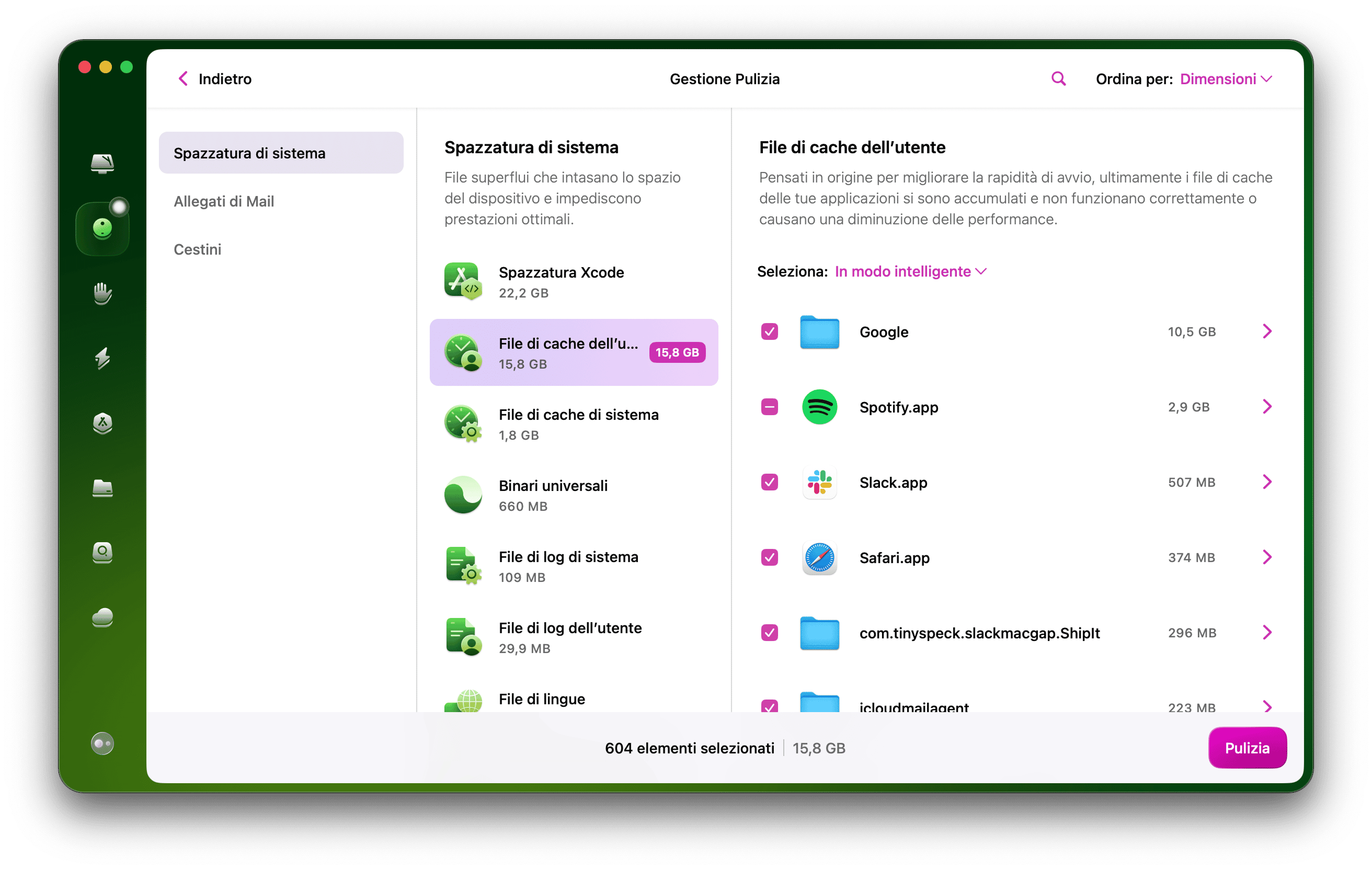 CleanMyMac - Scansione Sistema completa