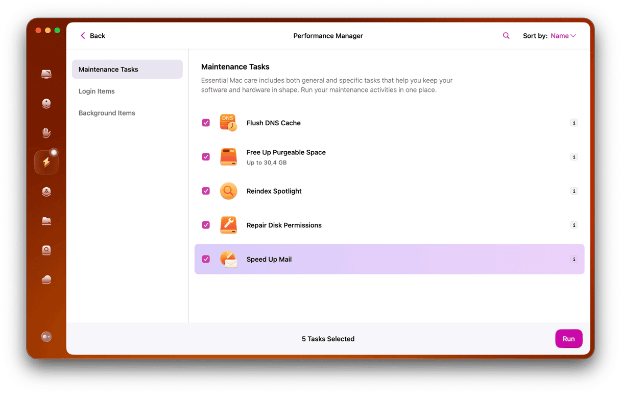 Speed up mail with CleanMyMac