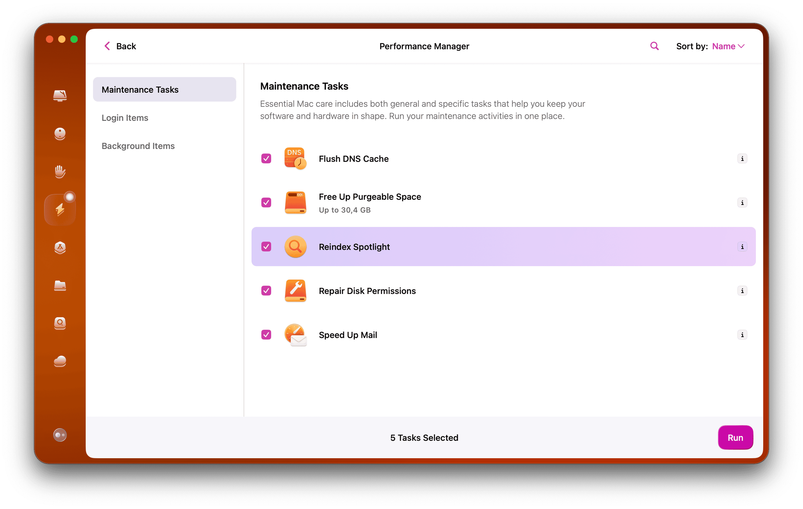 Reindex Spotlight in Maintenance