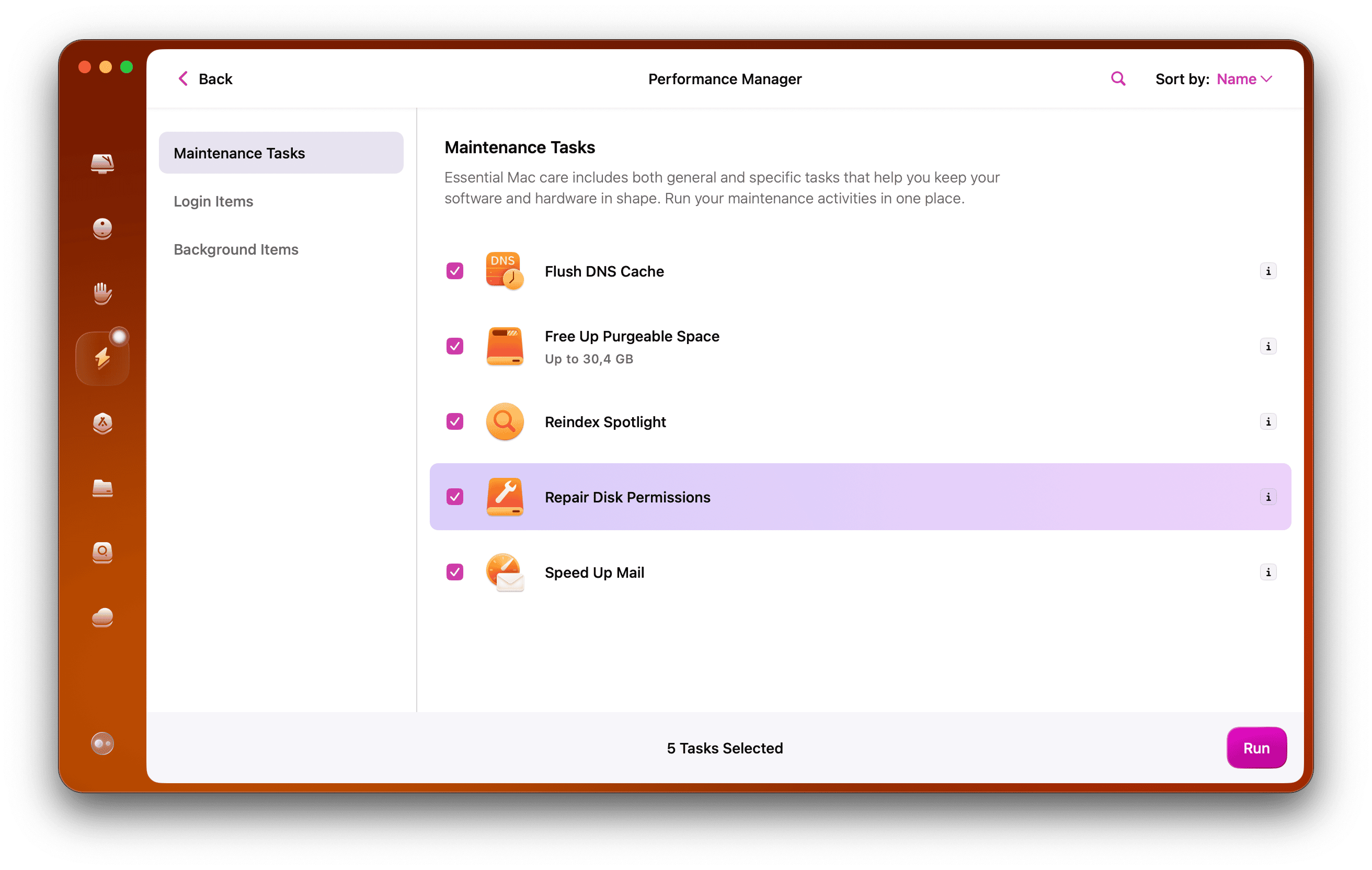 Repair disk permissions in Maintenance module CleanMyMac