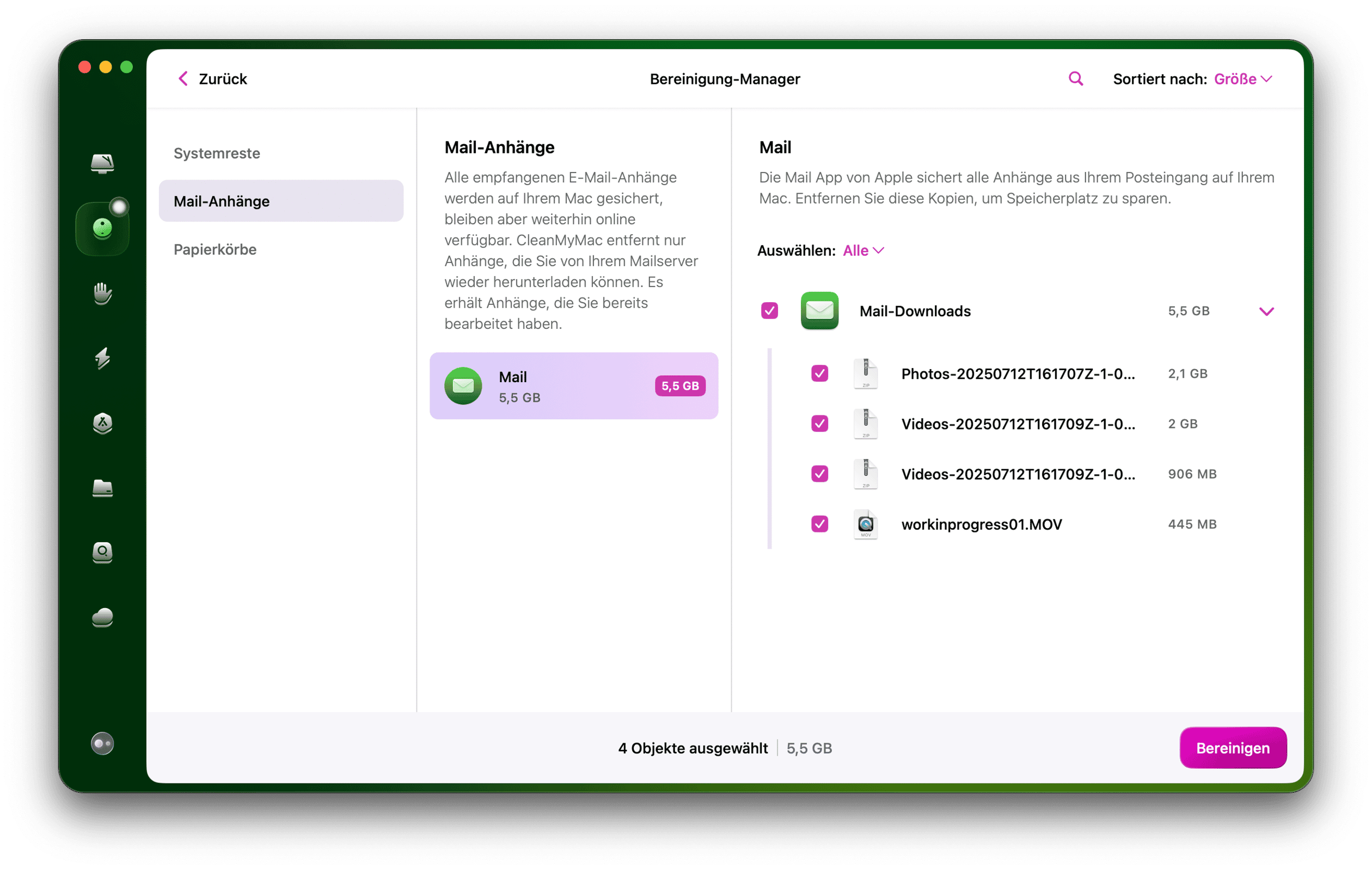 Entfernen Sie problematische Mail-Anh&auml;nge