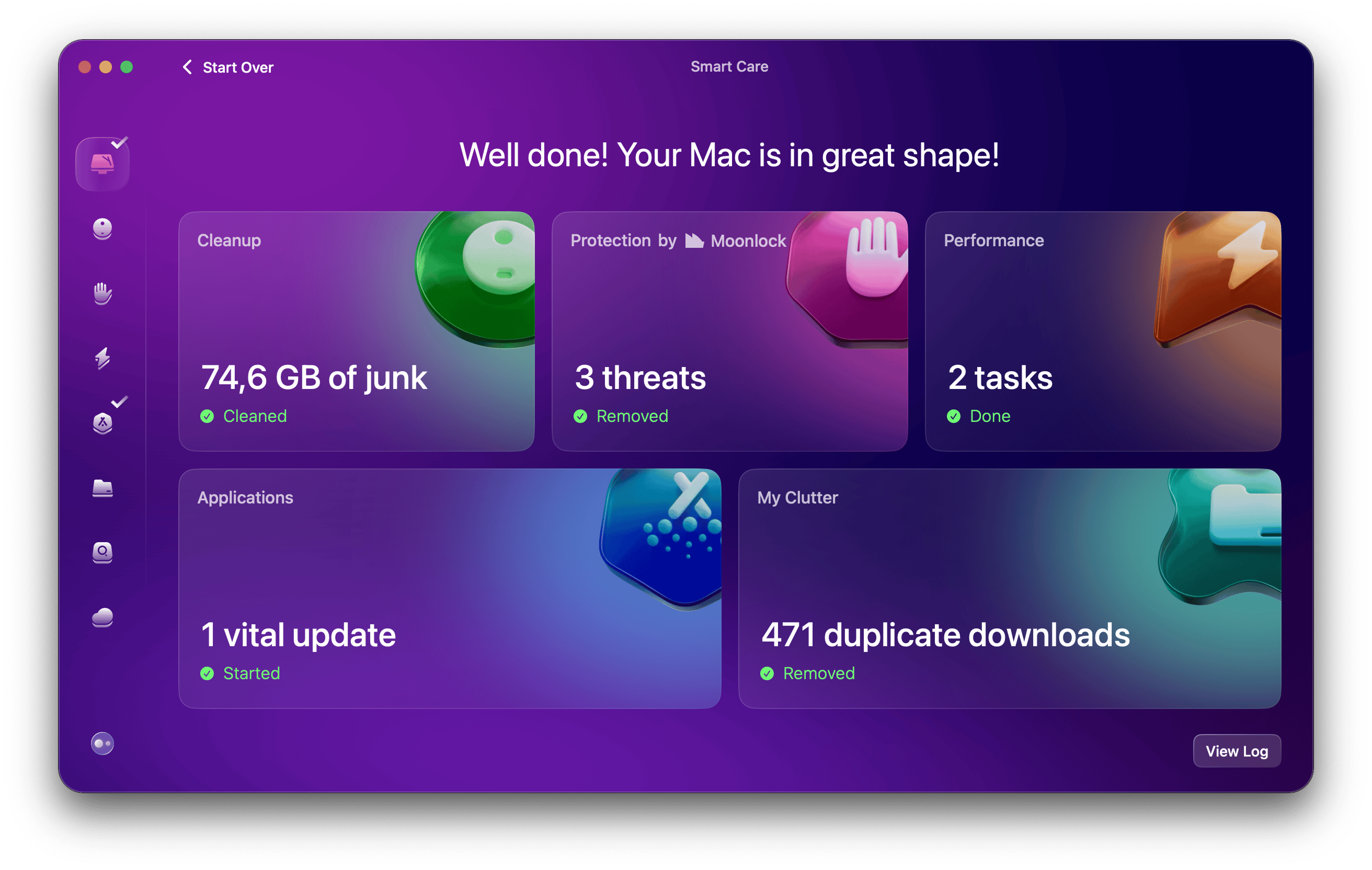 CleanMyMac - Smart Scan cleanup complete