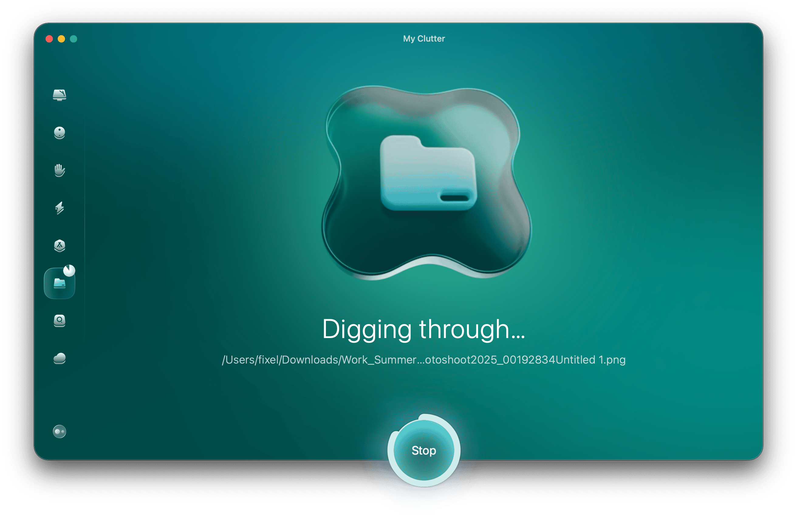 Scan in progress in My Clutter module of CMM