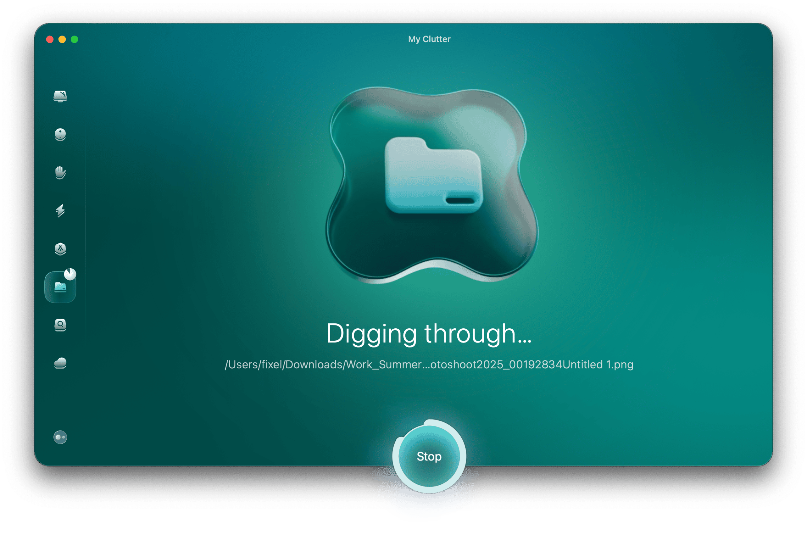 Scan in progress in My Clutter module of CMM