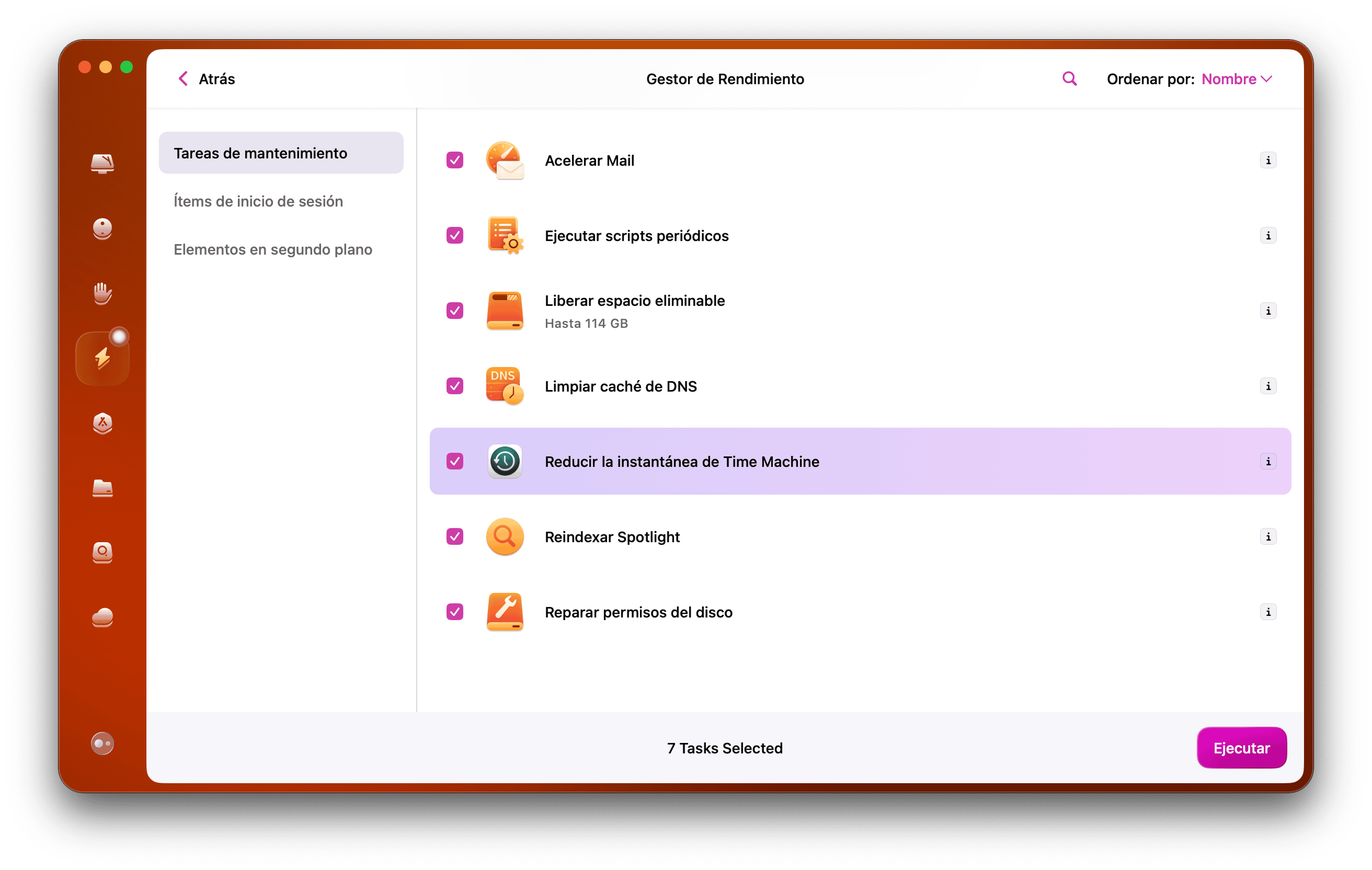 La forma m&aacute;s f&aacute;cil de reducir el tama&ntilde;o de tus instant&aacute;neas y liberar espacio es utilizar el m&oacute;dulo Mantenimiento de CleanMyMac