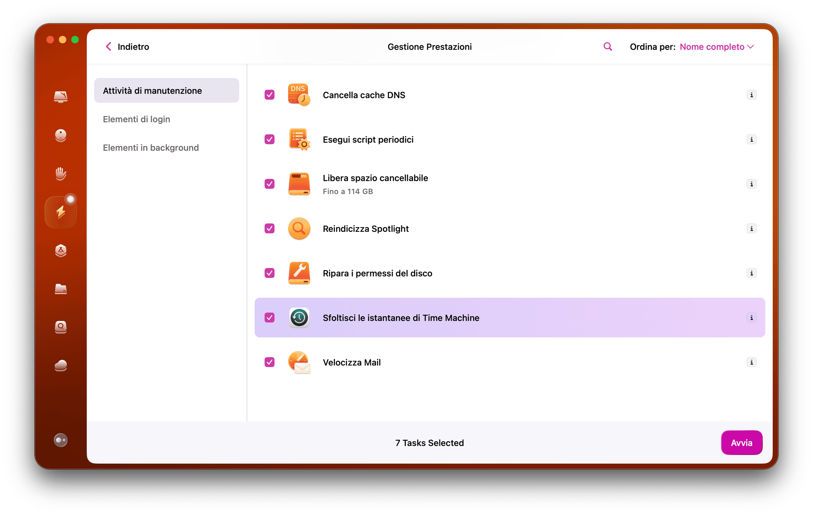 Diminuzione delle istantanee di Time Machine