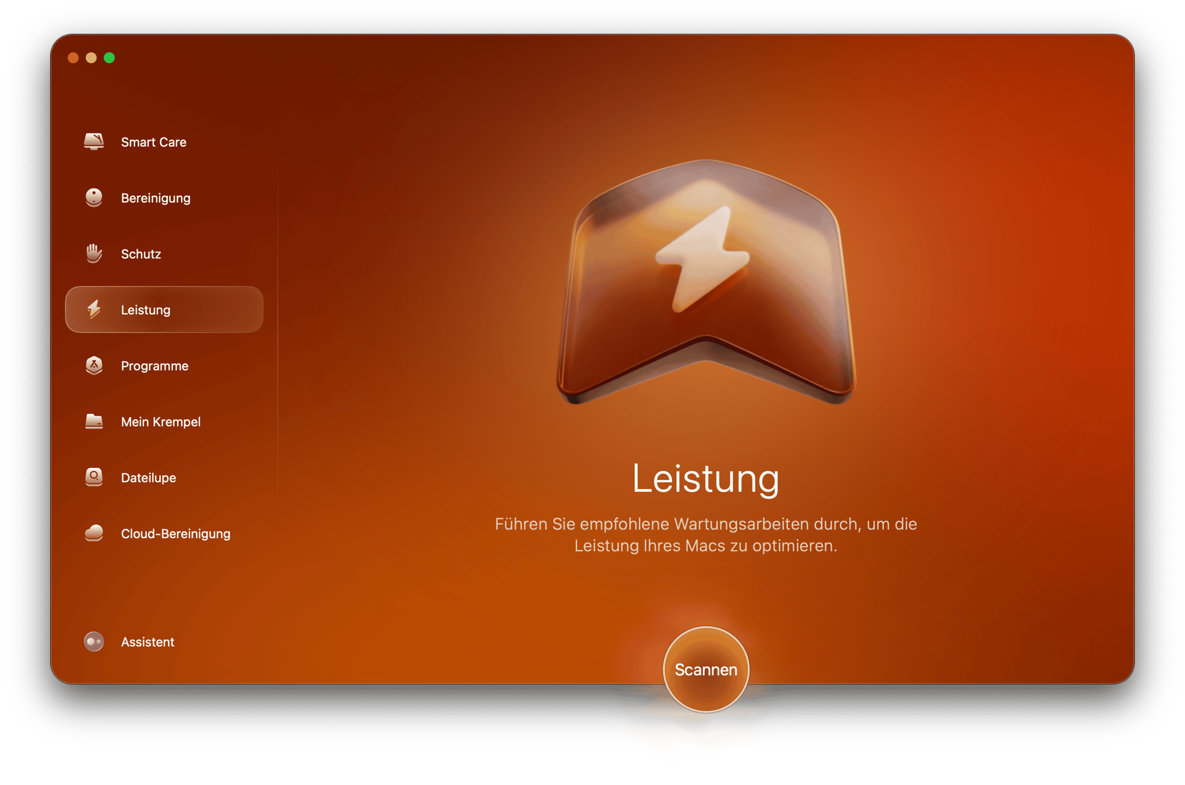 CleanMyMac &ndash; &bdquo;Leistung&ldquo;