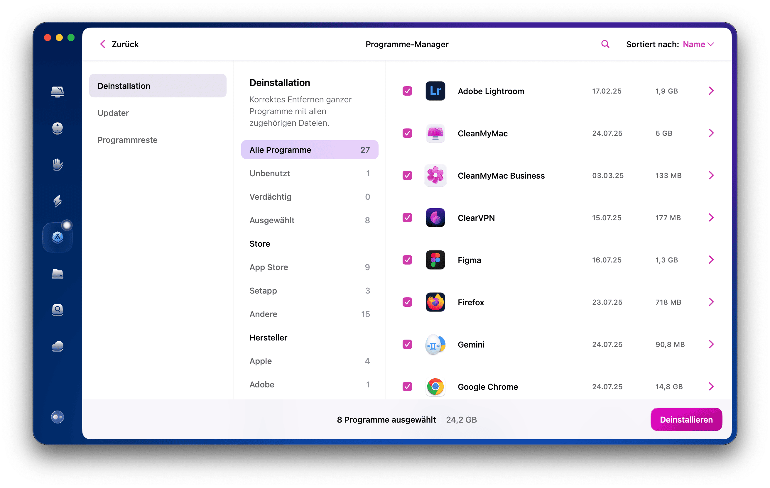 Deinstallieren Sie MacAfee mit einem Klick