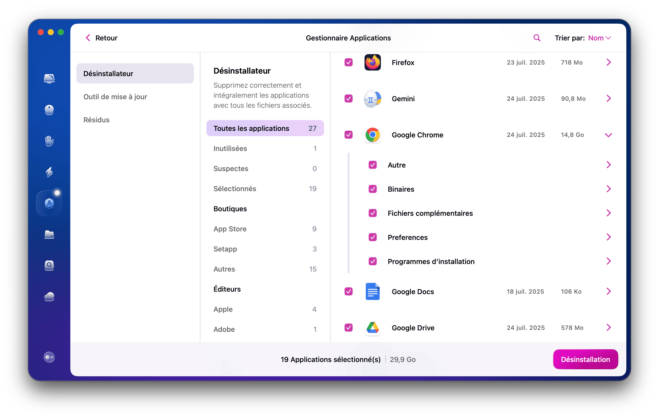 CleanMyMac &ndash; D&eacute;sinstallez Chrome