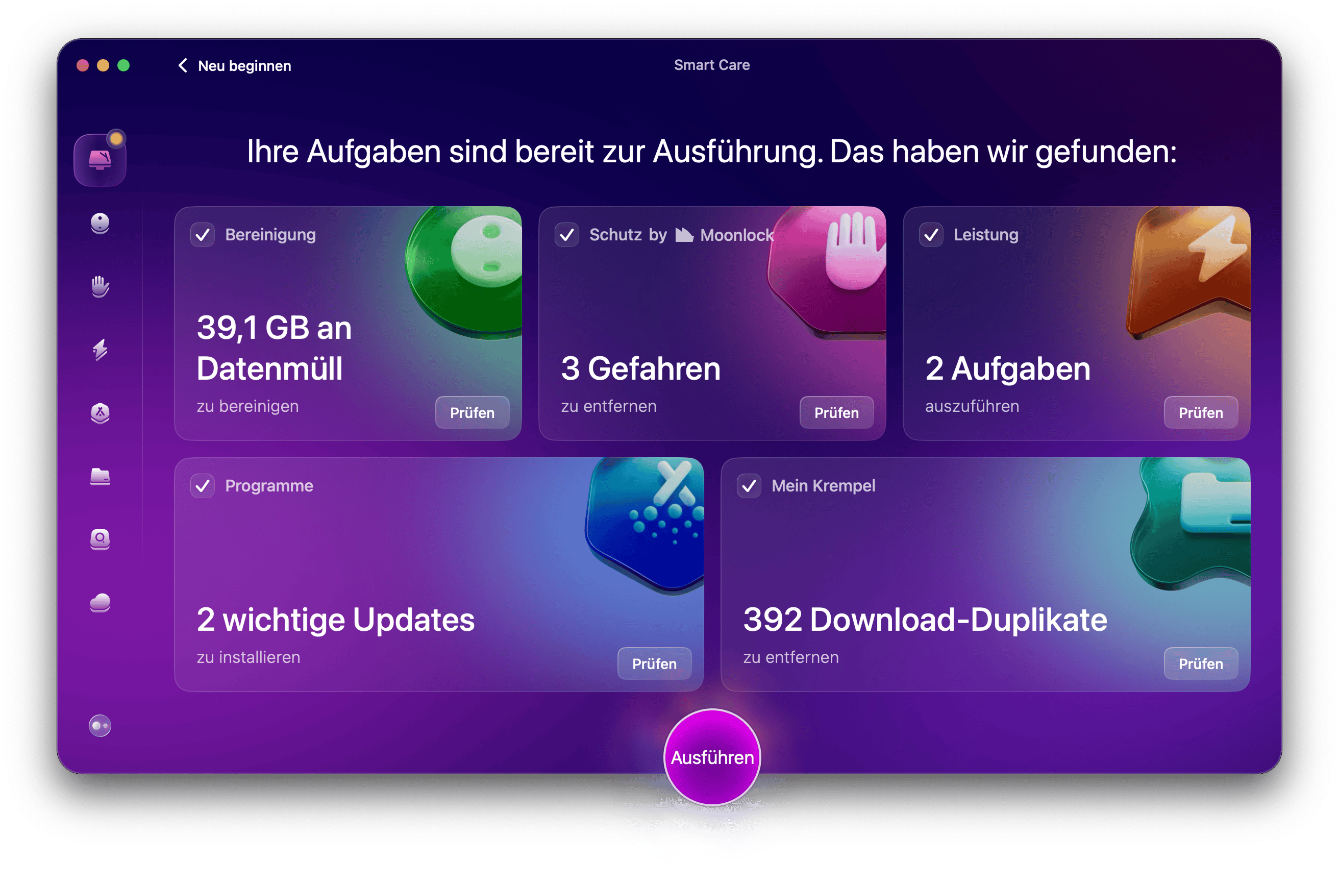 CleanMyMac - Smart Scan abgeschlossen