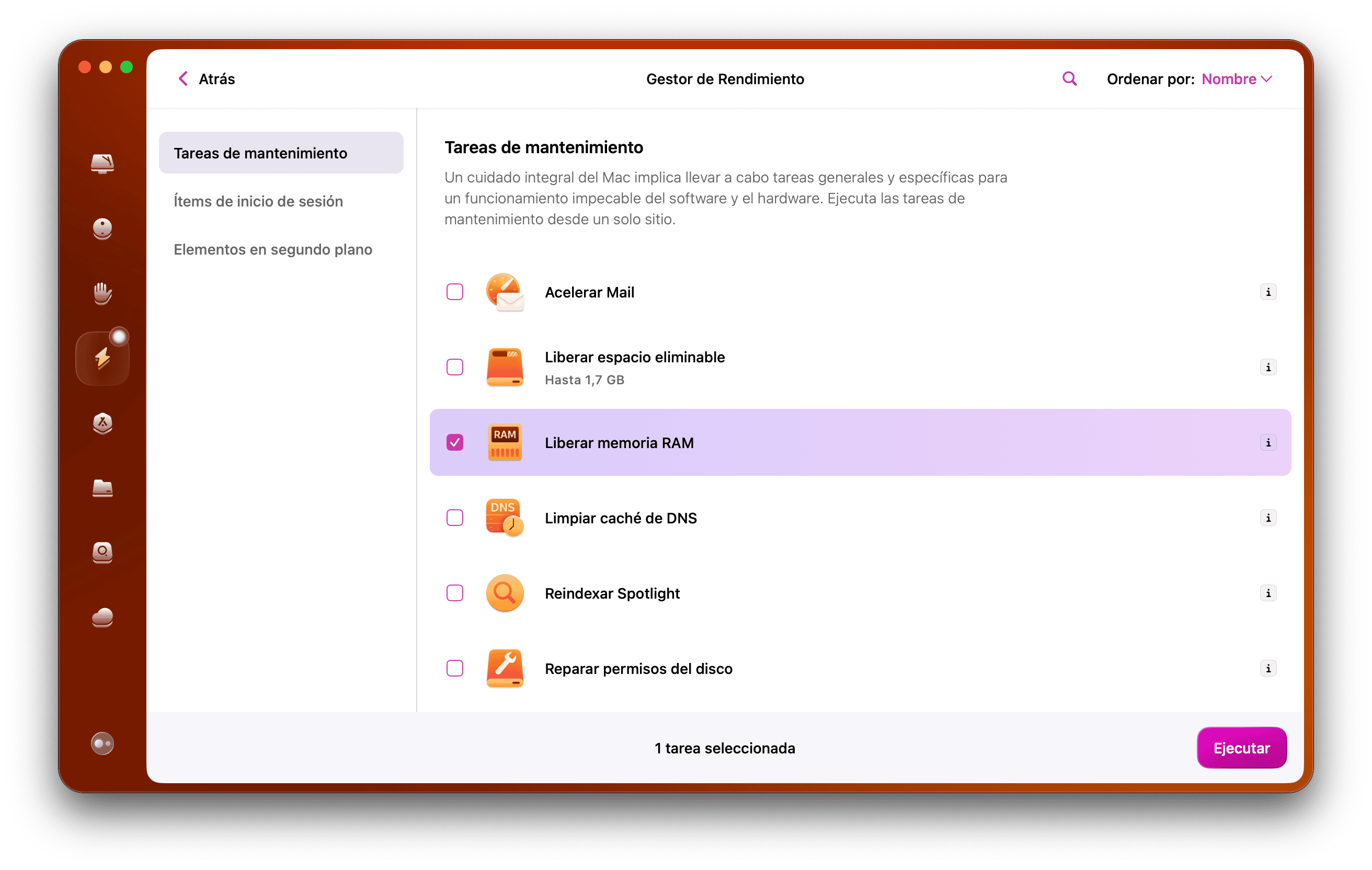 CleanMyMac - Libera memoria RAM