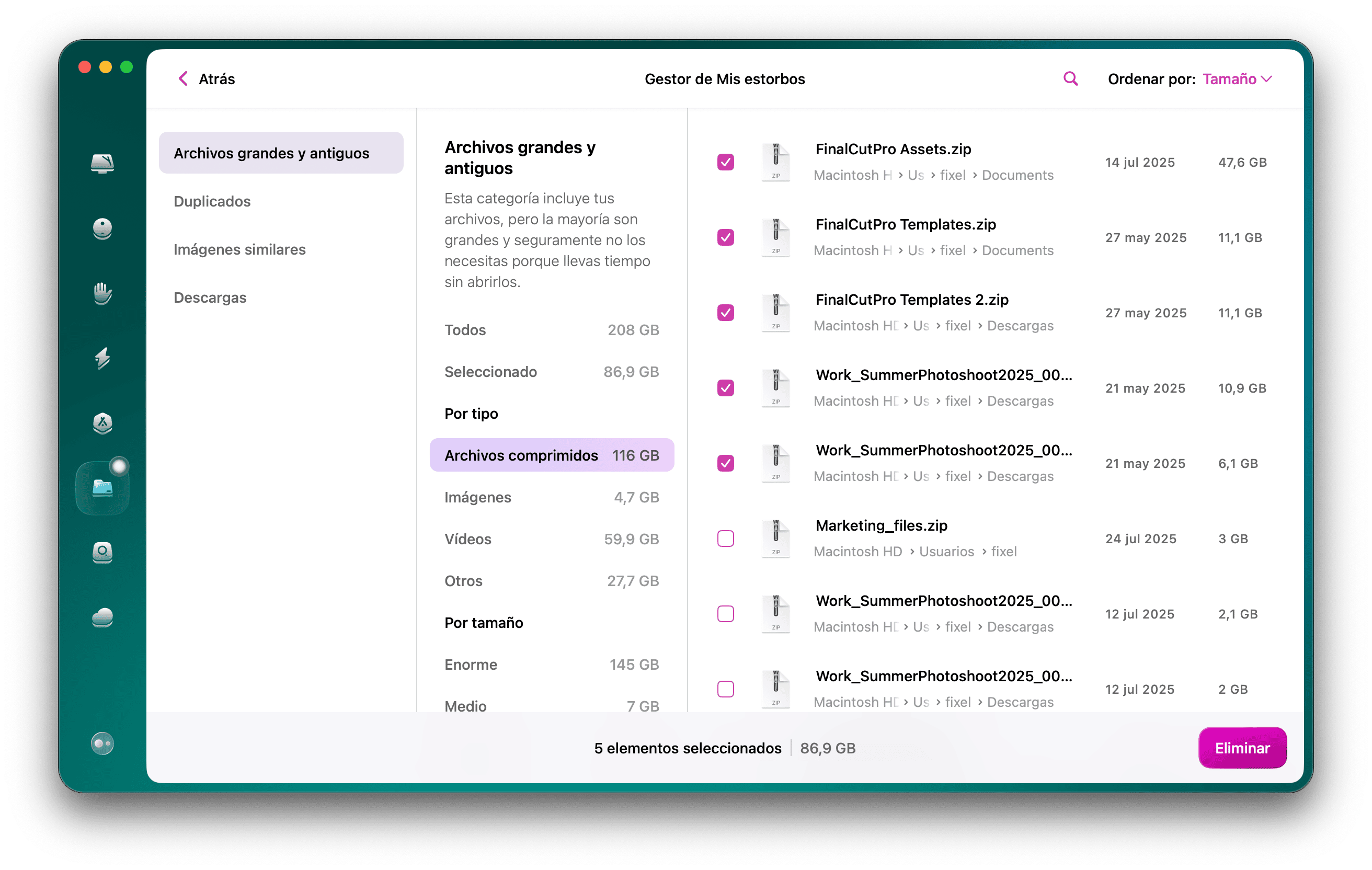 CleanMyMac &ndash; Elimina archivos antiguos