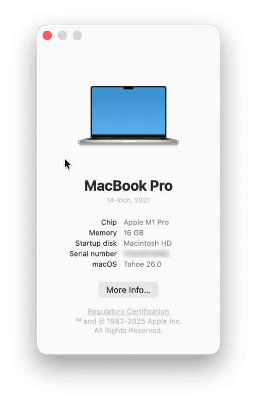 About this Mac window