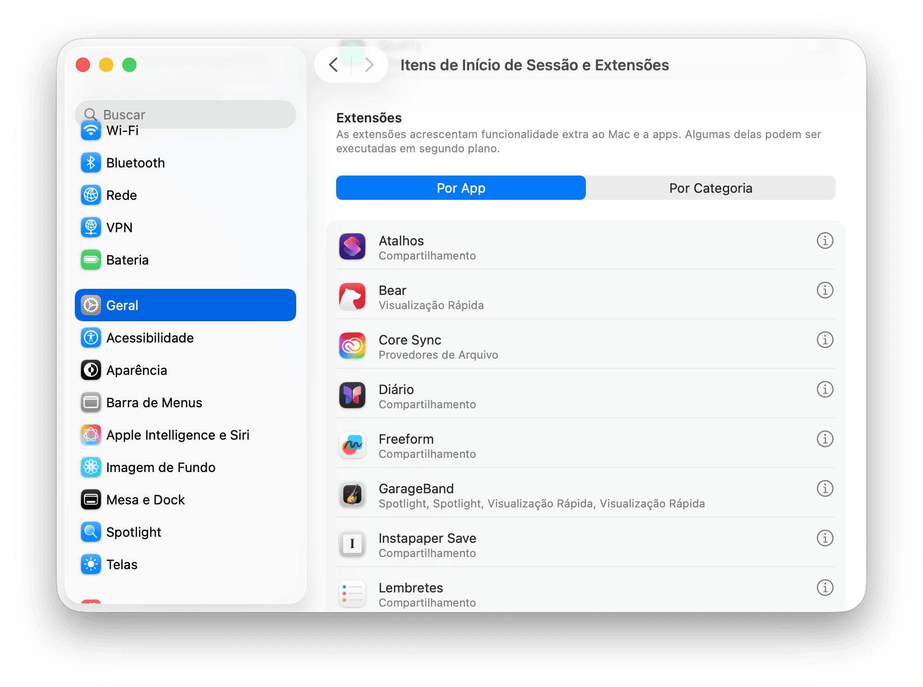 sistema Prefer&ecirc;ncias Extens&otilde;es