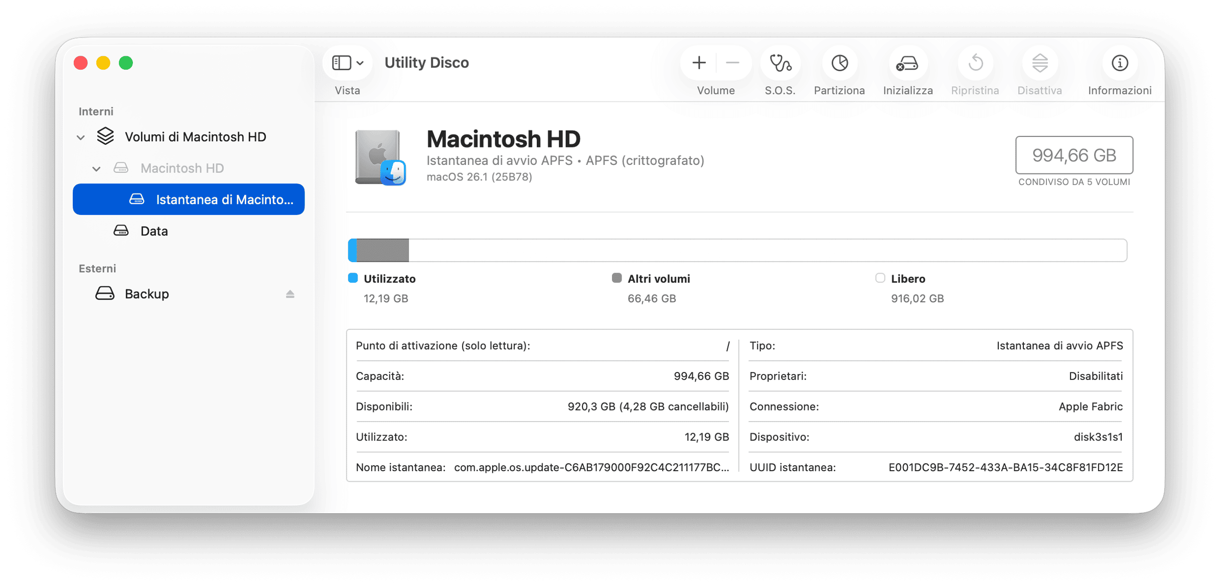 Preferenze di Sistema Utility disco