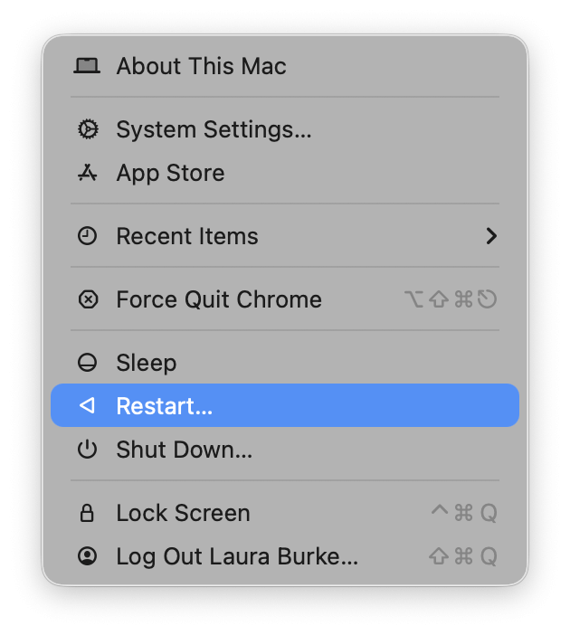 Restart your Mac