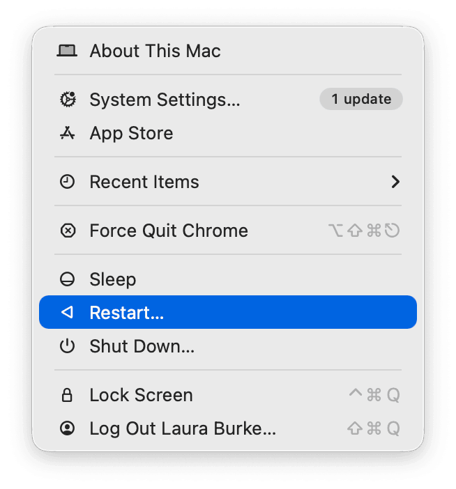 Restart your Mac