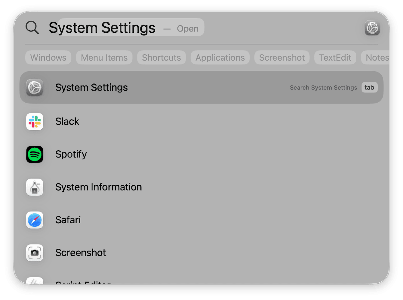 Enhanced Spotlight / actions
