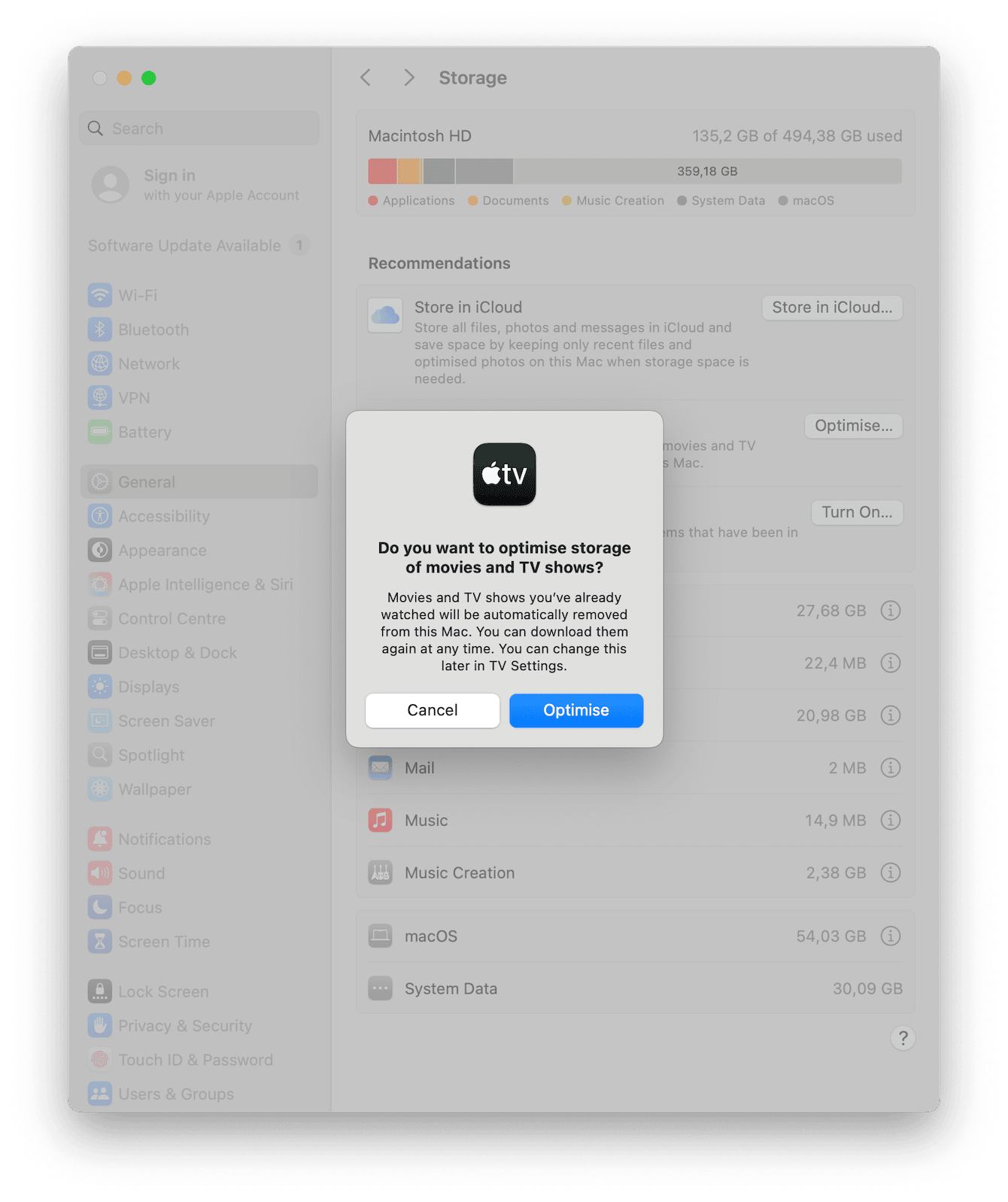 Optimize storage with Apple&rsquo;s recommendations