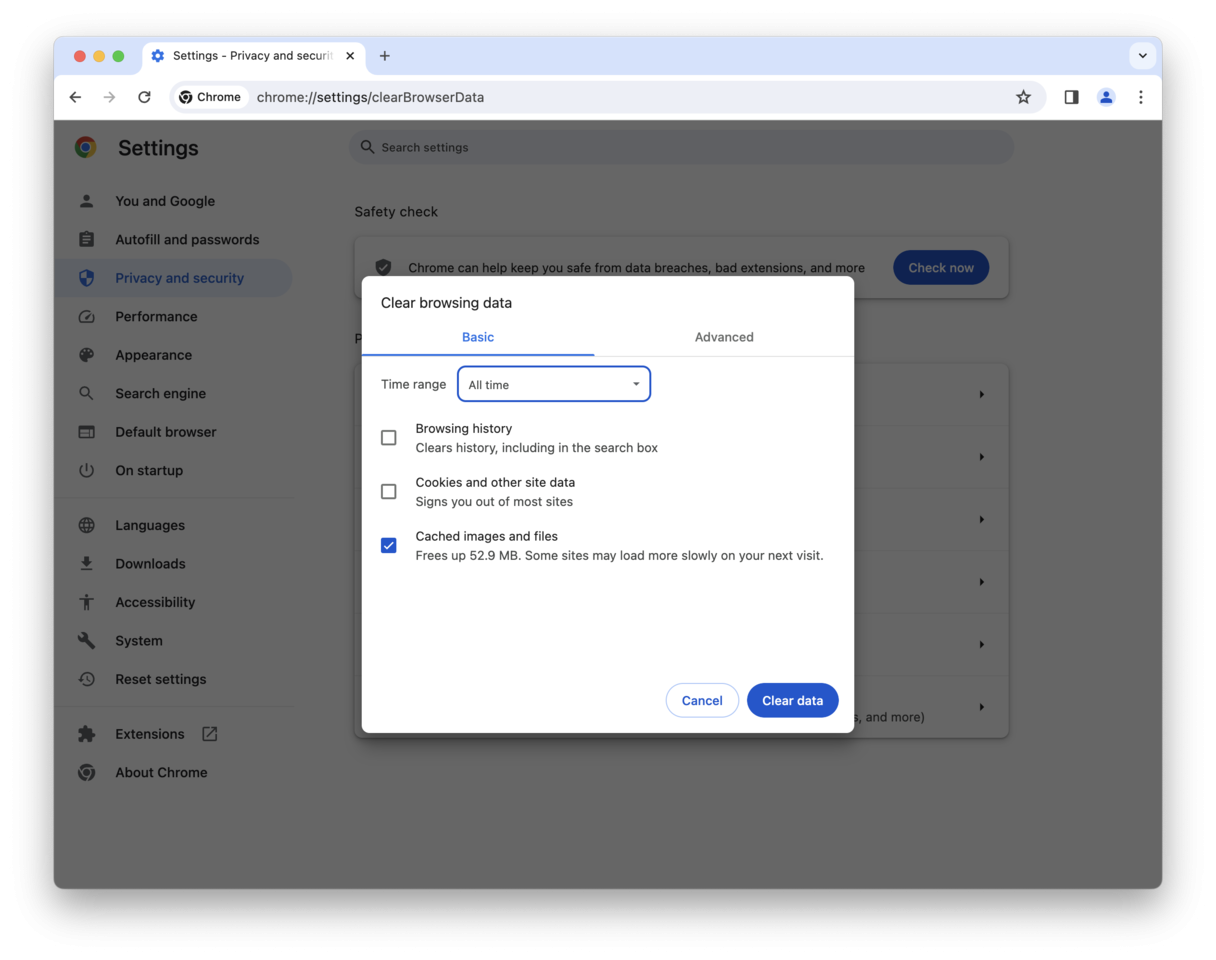 如何清除 Chrome 浏览器的缓存