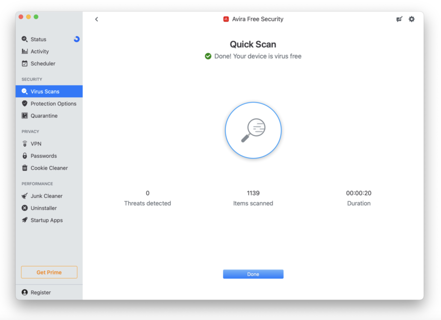 Avira Free Antivirus for Mac