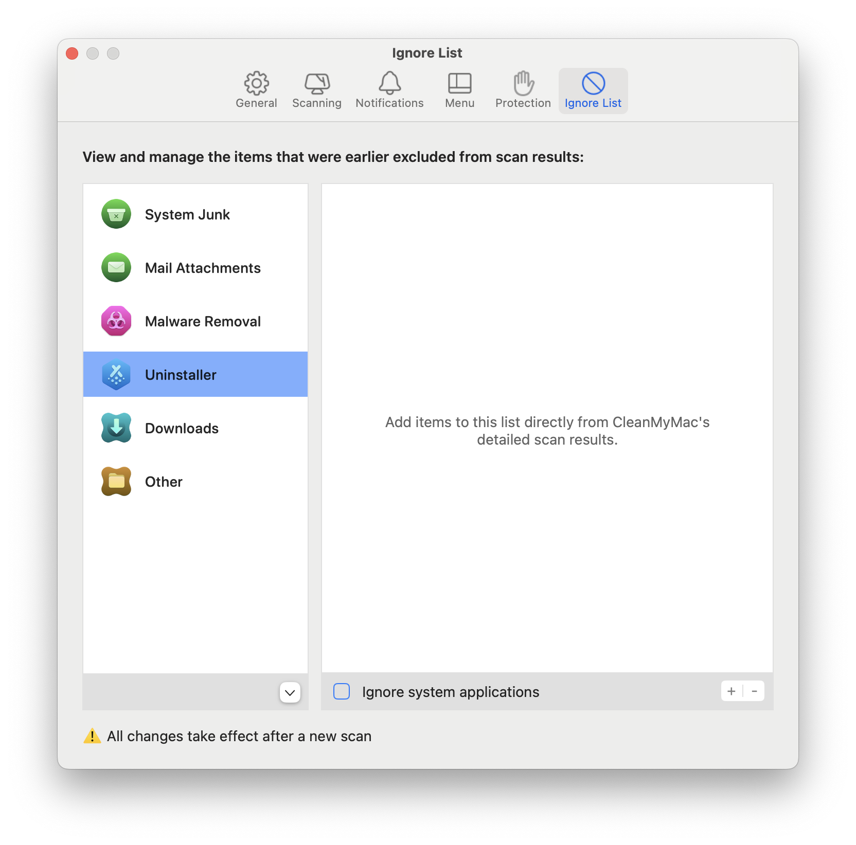CleanMyMac_Preferences_IgnoreList
